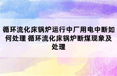 循环流化床锅炉运行中厂用电中断如何处理 循环流化床锅炉断煤现象及处理